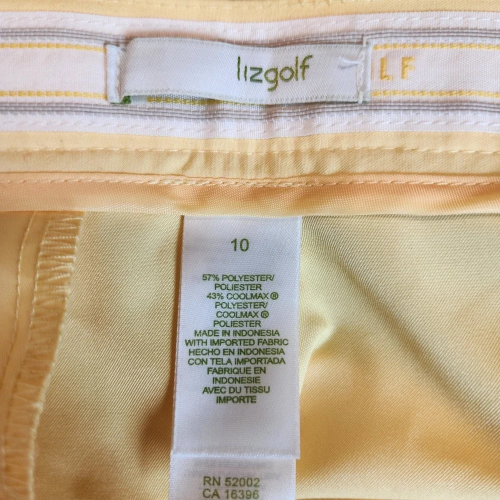 Liz Golf Women`s Size 10 Yellow Pleated Shorts High Waisted Casual Classic Golf - Picture 5 of 6